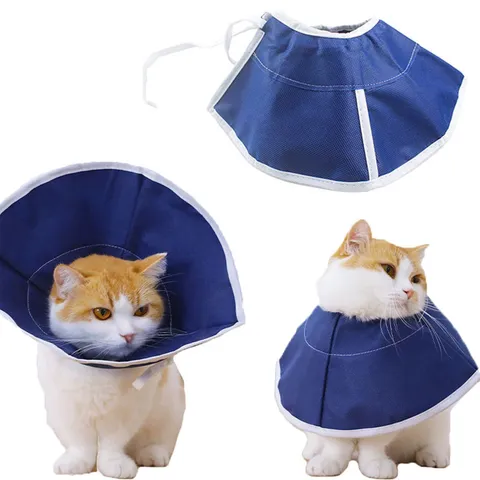 Pet Elizabethan Collar Soft Recovery Cone Adjustable Non-Woven Fabric Anti-Lick Neck Ring For Cats Dogs