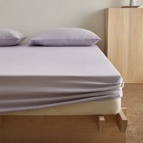 Baumwoll-Leinen Spannbettlaken Matratzenschoner Einfarbig Atmungsaktives Bettlaken Einfaches Zuhause Schlafzimmer Bettwäsche Bezug