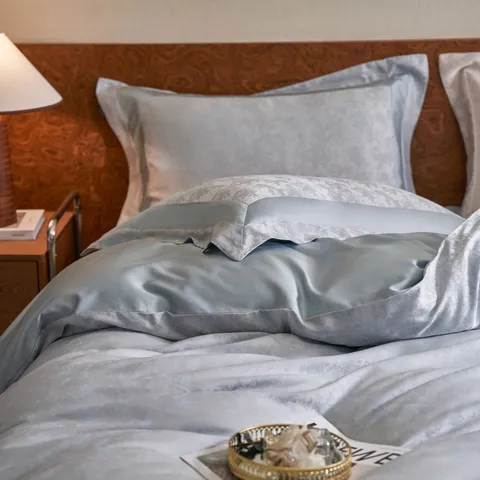 Luxury Lyocell Tencel Cotton Bedding Set Jacquard Cooling Skin Friendly Soft Bedroom Duvet Cover Bed Sheet