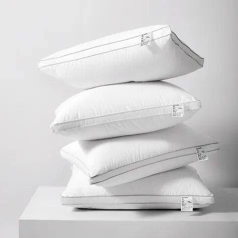Style Hôtel Couleur Unie Blanc Polyester Rempli Oreiller de Lit Doux Support Oreiller de Sommeil Pour Maison Chambre