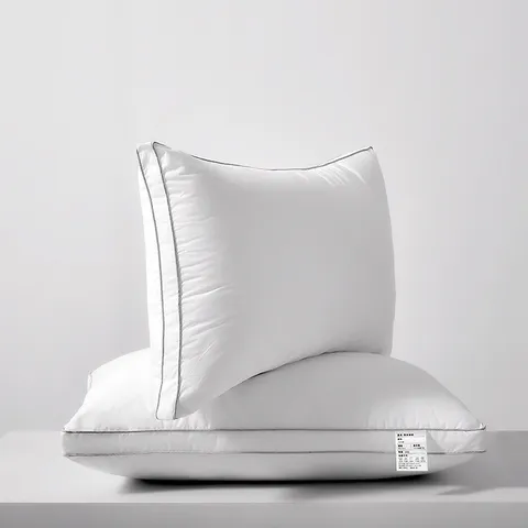Style Hôtel Couleur Unie Blanc Polyester Rempli Oreiller de Lit Doux Support Oreiller de Sommeil Pour Maison Chambre