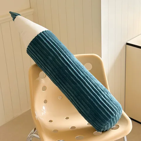 Cojín Largo Creativo en Forma de Lápiz de Corduroy Desmontable Lavable para Cama Sofá Almohada Compañera de Sueño