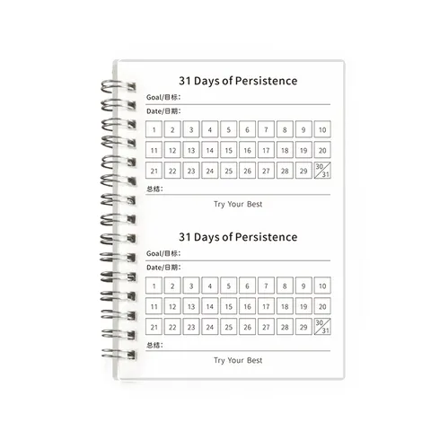 Quaderno a Spirale A6 Pianificatore di Programma Giornaliero Tracciatore di Abitudini Diario Minimalista per Studenti Ufficio Scuola