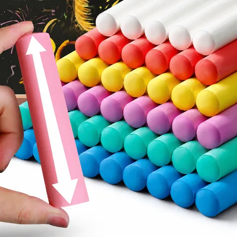 Large Bold Chalk Sticks Classroom Blackboard Drawing Industrial Marking Colored White Chalk Stationery Supplies