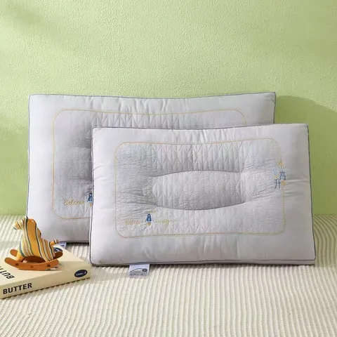 Ergonomic Cervical Pillow For Sleeping Neck Support Soft Polyester Fill Solid Color Bed Pillow For Student Dormitory Home