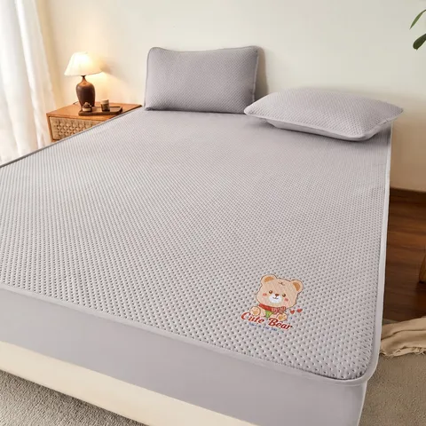 Wasserdichtes Spannbettlaken Matratzenschutz Polyester Süßer Bär Druck Atmungsaktive Bettbezug Für Zuhause Schlafzimmer