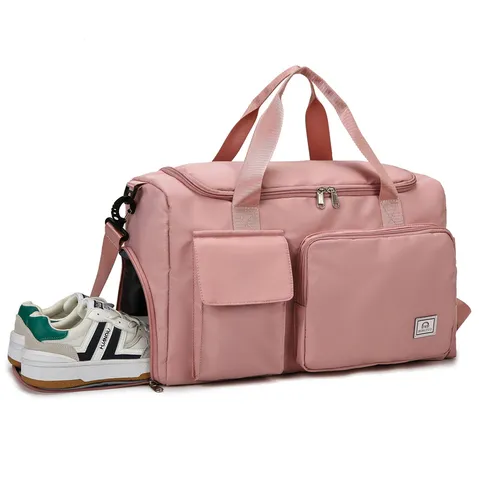 Große Kapazität Oxford Gewebe Sport Fitness Tasche Wasserdicht Nass Trocken Trennung Reisetasche Mit Schuhfach Multifunktionale Schulter Handtasche