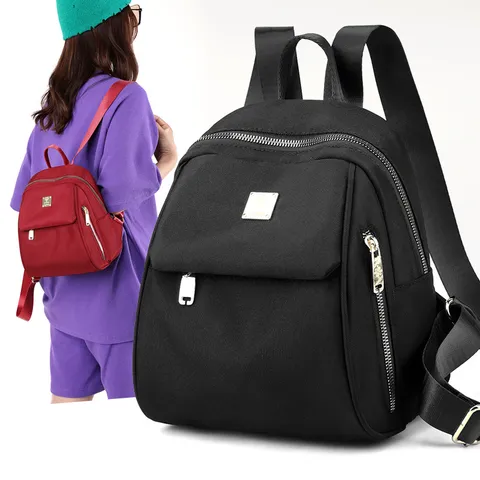 Dames Mode Nylon Canvas Mini Rucksack Casual Reizen Rucksack Anti Diefstal Kleine Schoudertas School Rugzak Multi Zak Dagelijks Pack Voor Vrouwen Meisjes