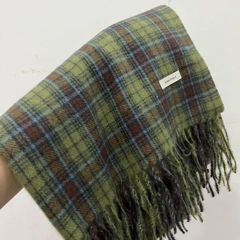 Womens Winter Warm Scarf Korean Style Cute Versatile Tassel Plaid Imitation Cashmere Scarf Fashion Daily Neck Wear