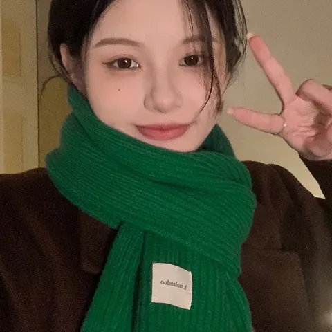 Women Winter Thickened Warm Knitted Scarf Korean Style Solid Color Soft Casual Neck Wrap Fashion Winter Accessories