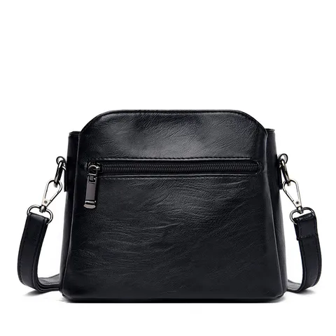 Borsa a Tracolla da Donna in Pelle PU Casual alla Moda Grande Capacità Borsa Crossbody Multistrato Borsa da Lavoro Quotidiana