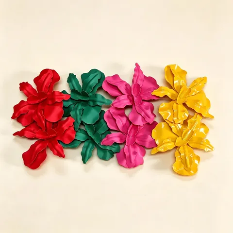 Modische Overdreven Grote Bloemen Metaal Geverfde Oorknopjes Voor Vrouwen Trendy Statement Oorbellen Feest Sieraden Cadeau