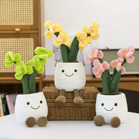 Simulation Pflanze Blume Plüschtier Topfgrün Pflanze Süße Smiley Puppe Innen Tischdekoration Heimdekoration Geschenk