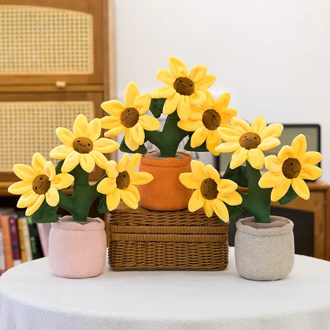 Simulation Pflanze Blume Plüschtier Topfgrün Pflanze Süße Smiley Puppe Innen Tischdekoration Heimdekoration Geschenk