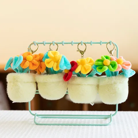 Cute Simulation Tulip Succulent Plush Doll Cake Bag Pendant Soft Stuffed Plant Flower Keychain Fashion Accessories