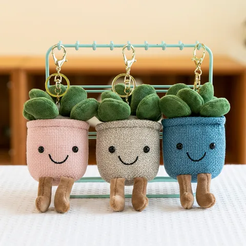 Cute Simulation Tulip Succulent Plush Doll Cake Bag Pendant Soft Stuffed Plant Flower Keychain Fashion Accessories