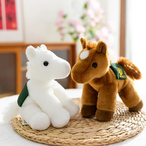 Cute Cartoon Saddle Pony Plush Toy Stuffed Animal Doll Miniature Palm Treasure Birthday Gift Home Decor