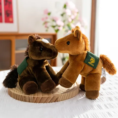 Cute Cartoon Saddle Pony Plush Toy Stuffed Animal Doll Miniature Palm Treasure Birthday Gift Home Decor