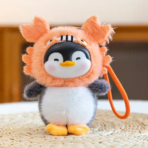 Cute Cartoon Plush Penguin Keychain Animal Pendant Stuffed Doll Schoolbag Bag Charm Birthday Gift For Children