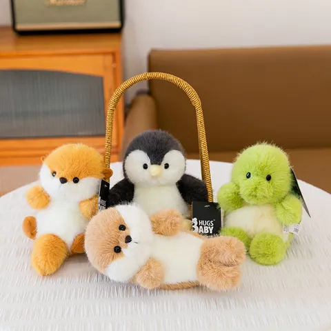 Cute Cartoon Animal Plush Toy Soft Stuffed Cat Capybara Doll Squeezable Sound Desktop Ornament Kids Companion Gift