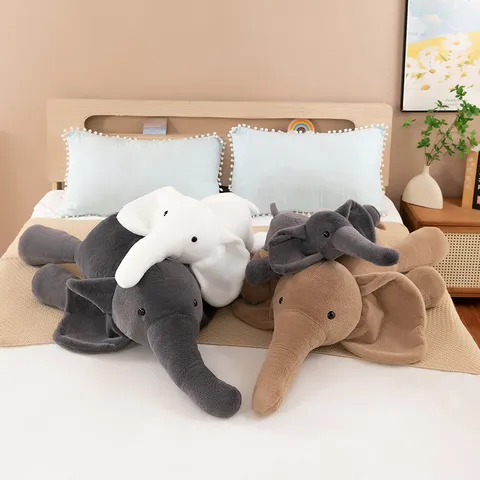 Simpatico Peluche Elefante Cuscino Cartone Animato Morbido Animale Impagliato Bambola Casa Comodino Compagno Regalo Per Bambini E Adulti