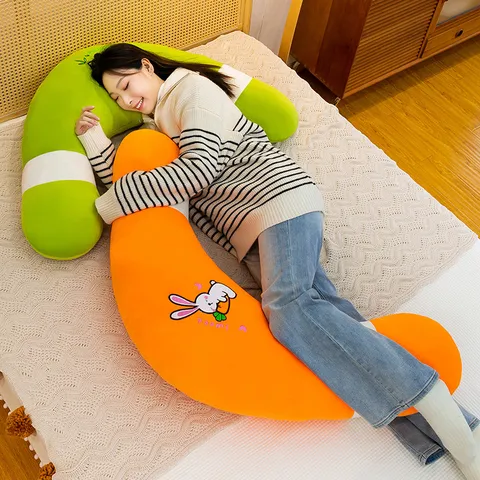 Long Body Pillow For Pregnant Women Side Sleeping Leg Pillow Cute Cartoon Plush Pillow Soft Bed Cushion Comfortable Sleep Companion