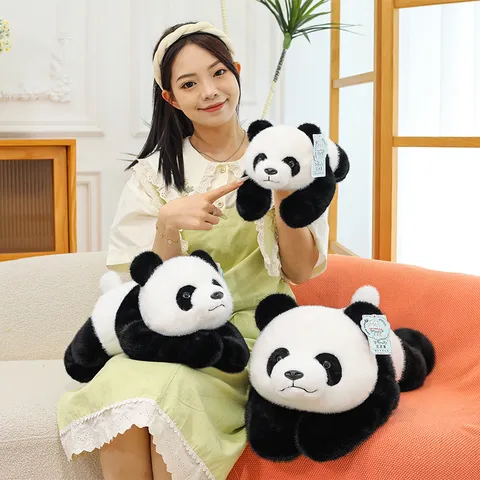 Lindo Panda Gigante Tumbadora Juguete de Peluche Suave Animal de Peluche Almohada Compañero de Sueño Sanador Suave Terciopelo de Visón Regalo de Niña