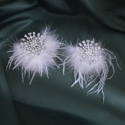 Vintage Zinklegering Geometrische Oorknopjes Met Zilveren Oorsteker Elegante Strass Veer Oorbellen Voor Feest Vrouwen Sieraden