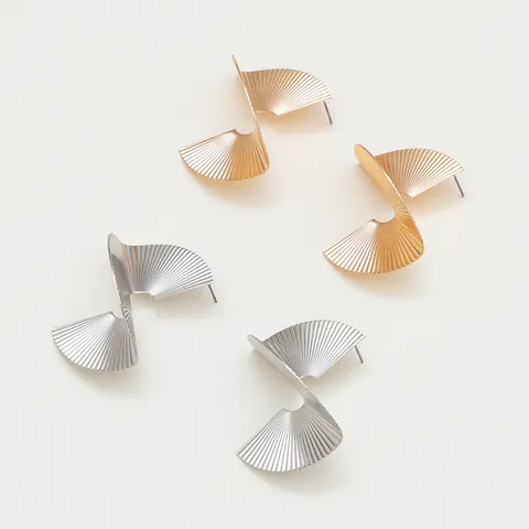 Western Style Metal Irregular Geometric Wave Earrings With 925 Sterling Silver Earring Post Gold Silver Plated Fluid Abstract Spiral Drop Earrings For Women