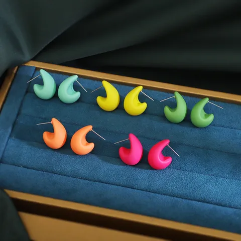 Minimalistisch Hars Mat Effen Kleur Traan Oorknopjes Mode Elegant Geometrisch Oorbellen Voor Vrouwen Dagelijks Sieraden