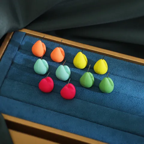 Minimalistisch Hars Mat Effen Kleur Traan Oorknopjes Mode Elegant Geometrisch Oorbellen Voor Vrouwen Dagelijks Sieraden