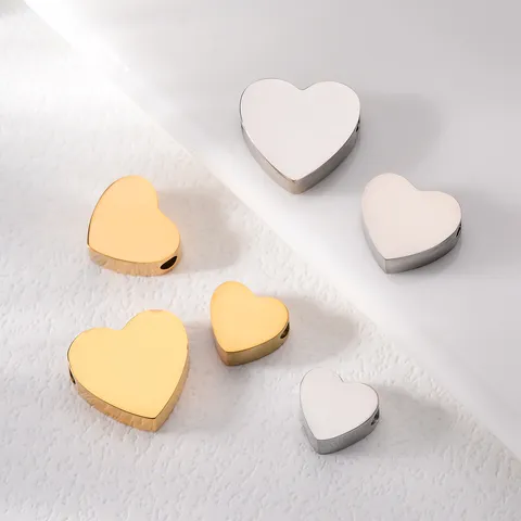 Perline Distanziatrici a Forma di Cuore a Specchio in Acciaio Inossidabile Minimalista Perline Sciolte con Foro Piccolo Per Accessori per la Creazione di Gioielli Fai-da-te Personalizzati