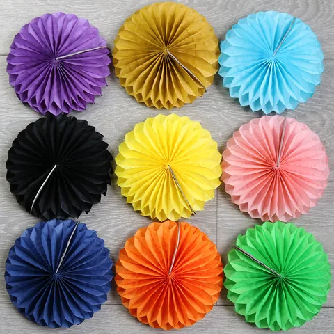 Ornement Suspendu en Papier Coloré Boule en Nid d' Abeille Sphère Pliable Pour Fête Mariage Décoration