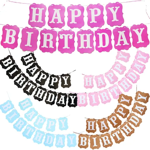 Quadratisch Alles Gute Zum Geburtstag Papier Wimpelkette Party Hängende Dekorationen Geburtstag Partybedarf
