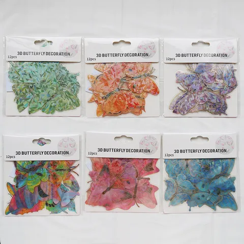 Stickers Muraux Papillon 3D Colorés Amovibles Étanches Autocollants Muraux Papillon pour Chambre Salon Décoration Intérieure