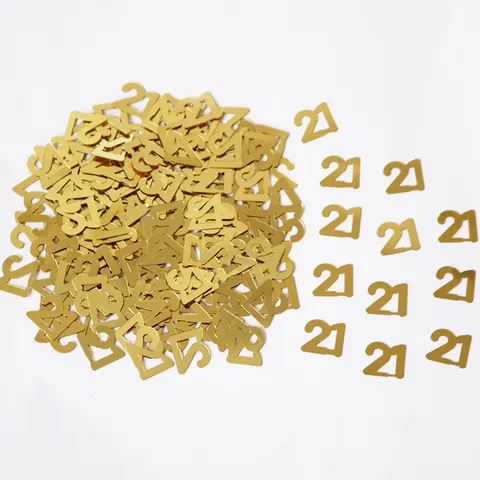 Black And Gold Number Sequins Happy Birthday Party Table Scatter Confetti Celebration Decor Supplies