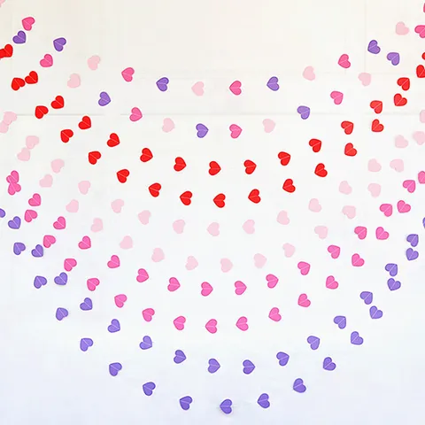 Guirlande en Papier en Forme de Cœur Bannière Suspendue Rose Violet Rouge Cœurs d'Amour Fanion pour Mariage Fête d'Anniversaire Décoration Murale