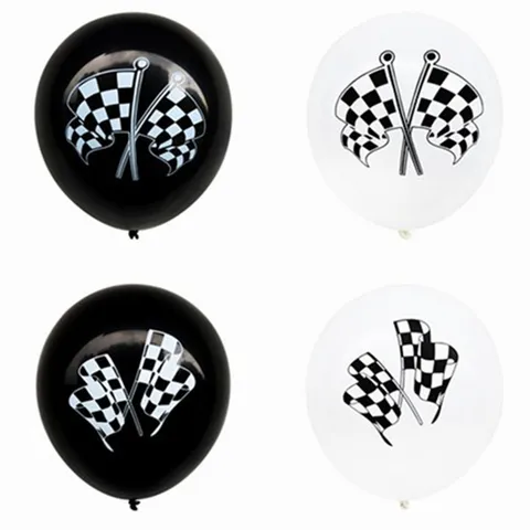Racevlag Latex Ballonnen Zwart-Wit Ruitje Ballonnen Voor Auto Race Thema Feestdecoraties