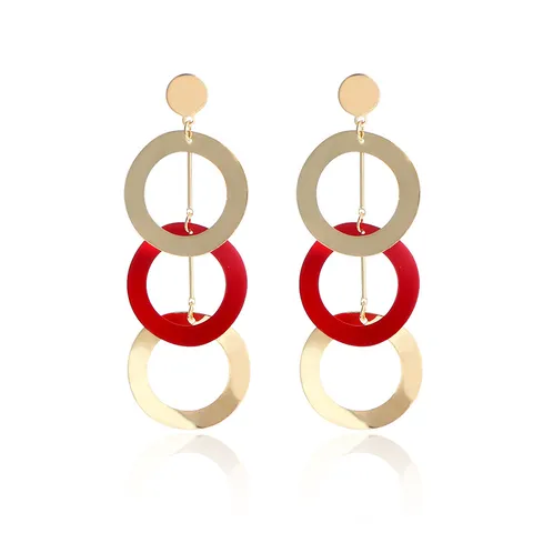 Minimalistische INS-stijl Meerlagige Cirkel Creolen Voor Dames Gepersonaliseerde Harajuku Geometrische Hangende Oorbellen Met 925 Sterling Zilver Stift