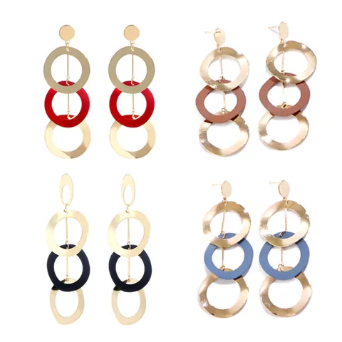 Minimalistische INS-stijl Meerlagige Cirkel Creolen Voor Dames Gepersonaliseerde Harajuku Geometrische Hangende Oorbellen Met 925 Sterling Zilver Stift