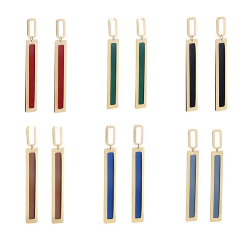 Europese Geometrische Lange Dubbellaagse Holle Oorbellen Goud Legering Metaal Druppel Oorbellen Voor Vrouwen Minimalistische Mode Sieraden