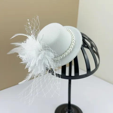 Retro Mesh Fascinator Hat Women Veil Headwear Vintage Tea Party Wedding Hair Accessories