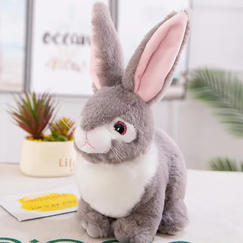 Peluche di Coniglio a Capello Lungo Carino Giocattolo di Stoffa Morbida Bambola Simulazione Coniglietto Cuscino Abbraccio Regalo