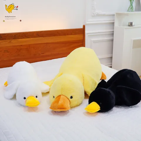 Cute Fluffy Sleeping Duck Plush Toy Soft Stuffed Animal Doll Pillow Adorable Duck Companion For Kids
