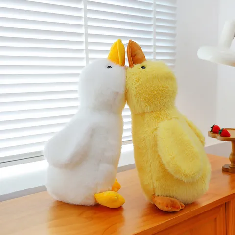 Cute Fluffy Sleeping Duck Plush Toy Soft Stuffed Animal Doll Pillow Adorable Duck Companion For Kids