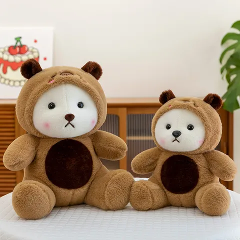 Simpatico Giocattolo in Peluche di Animale con Cappuccio dei Cartoni Animati Morbido Orso Bambola Unicorno Squalo Pinguino Cuscino Regalo
