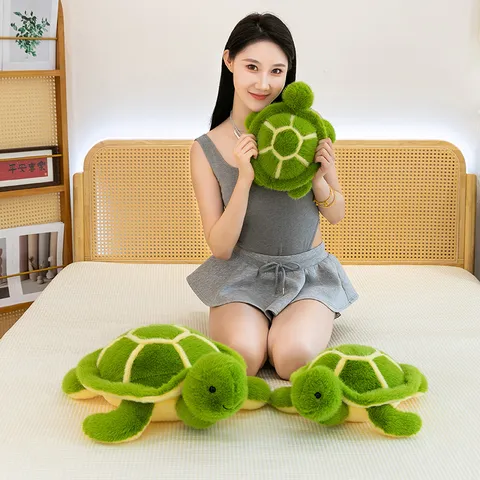 Super Soft Cartoon Turtle Plush Toy Stuffed Animal Pillow Cute Bedside Decoration Bed Sleeping Doll For Kids