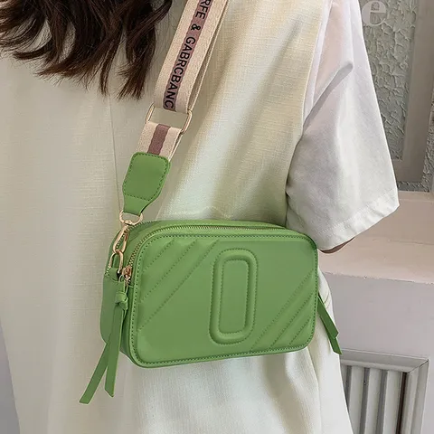 Sac Bandoulière Carré en Cuir PU pour Femme Mode Petit Sac Photo Sangle Large