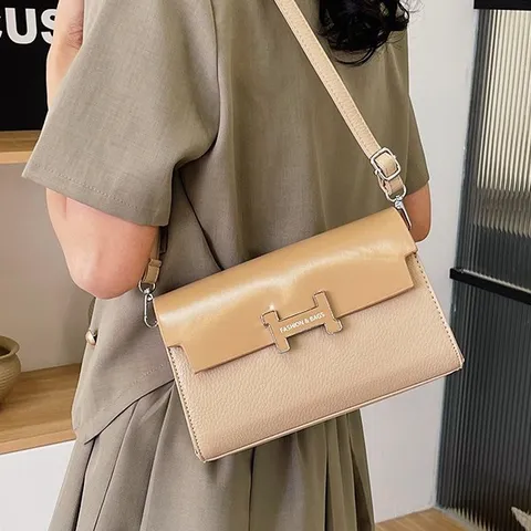 Γυναικείο Fashion Contrast Color Patchwork Crossbody Bag PU Δερμάτινη Τσάντα Ώμου Με Μεταλλική Κλειδαριά Elegant Ladies Daily Handbag