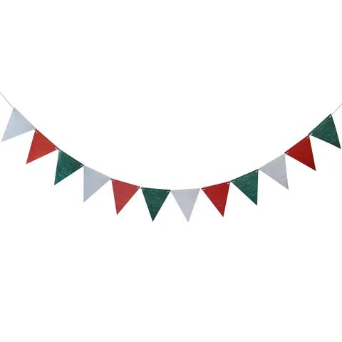 Banderole De Fanions Triangulaires En Papier Coloré Pour Fête D'Anniversaire Mariage Noël Décoration Murale Intérieure